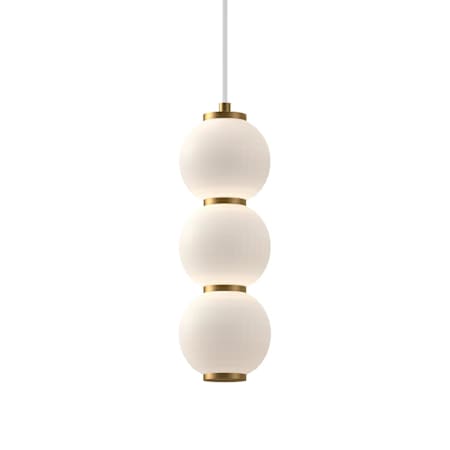 Alora Lighting Bijou 7" Wide 3000K LED Mini Pendant with Matte Opal Glass Shades Aged Gold