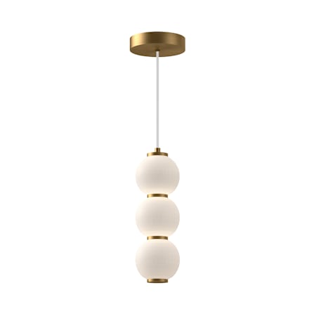 Alora Lighting Bijou 7" Wide 3000K LED Mini Pendant with Matte Opal Glass Shades Aged Gold