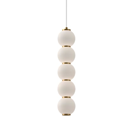 Alora Lighting Bijou 5" Wide 3000K LED Mini Pendant with Matte Opal Glass Shades Aged Gold