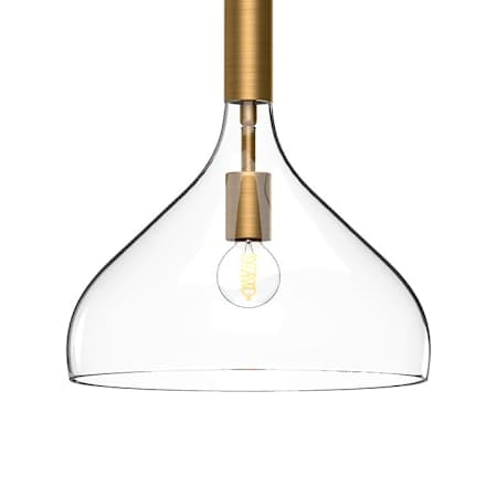 Alora Lighting Belleview 12" Wide Pendant with Clear Glass Shade Aged Gold