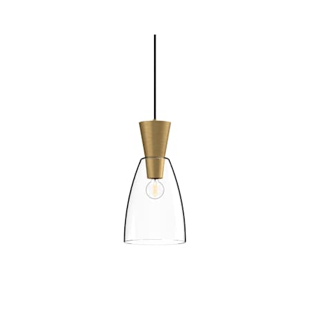 Alora Lighting Arlo 7" Wide Mini Pendant with Clear Glass Shade Brushed Gold