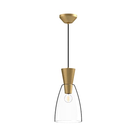 Alora Lighting Arlo 7" Wide Mini Pendant with Clear Glass Shade Brushed Gold