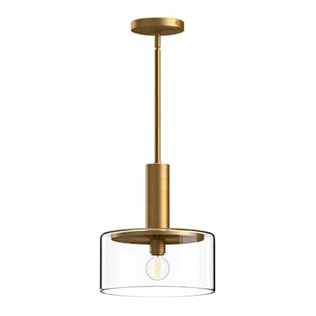 Alora Lighting Royale 10" Wide Mini Pendant with Clear Glass Shade Aged Gold
