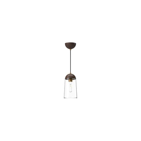 Alora Lighting Emil 6" Wide Mini Pendant Aged Gold / Walnut
