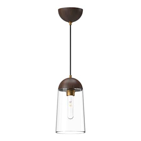 Alora Lighting Emil 6" Wide Mini Pendant Aged Gold / Walnut