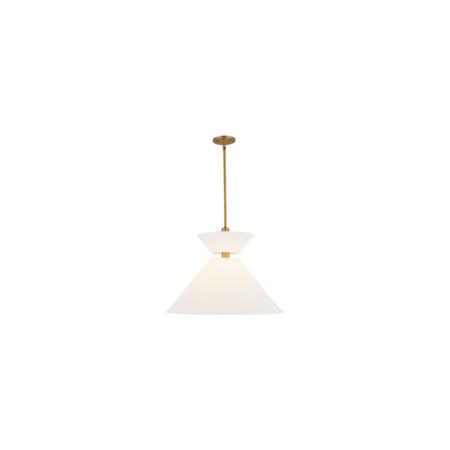 Alora Lighting Chapelle 22" Wide Pendant with Linen Shade Aged Gold