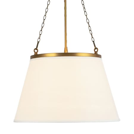 Alora Lighting Speakeasy 18" Wide Pendant with Linen Shade Aged Gold