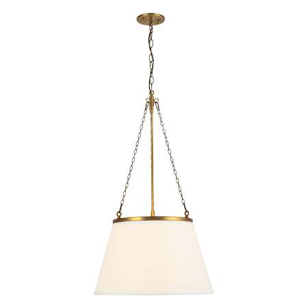 Alora Lighting Speakeasy 18" Wide Pendant with Linen Shade Aged Gold