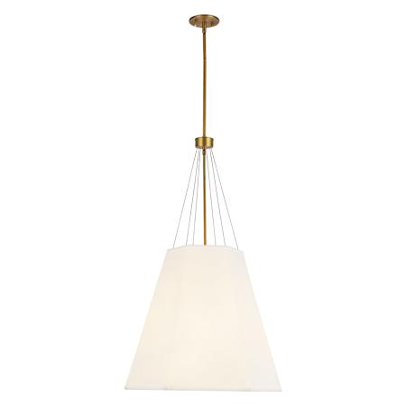 Alora Lighting Manila 3 Light 23" Wide Pendant with Linen Shade Aged Gold