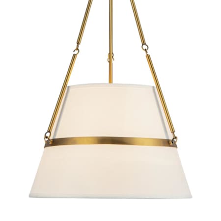 Alora Lighting Oliver 18" Wide Pendant with Linen Shade Aged Gold