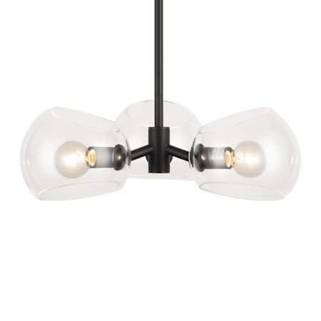 Alora Lighting Willow 3 Light 16" Wide Chandelier with Clear Glass Shades Matte Black