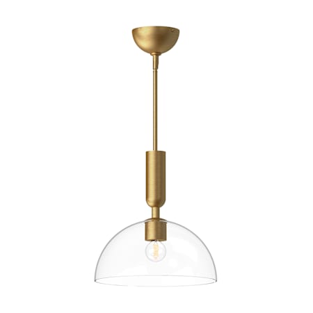 Alora Lighting Jude 12" Wide Pendant with Clear Glass Shade Brushed Gold