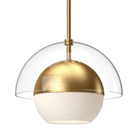 Alora Lighting Lucy 12" Wide Pendant with Opal Glass Shade Brushed Gold