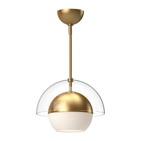 Alora Lighting Lucy 12" Wide Pendant with Opal Glass Shade Brushed Gold