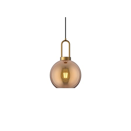 Alora Lighting Soji 8" Wide Mini Pendant with a Copper Glass Shade Aged Gold