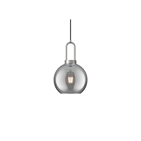 Alora Lighting Soji 8" Wide Mini Pendant with Smoked Glass Shade Brushed Nickel