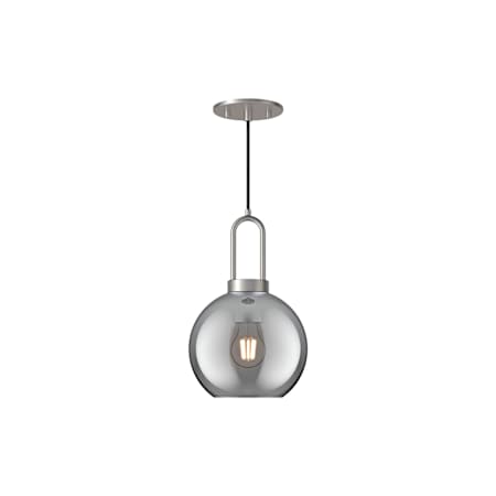 Alora Lighting Soji 8" Wide Mini Pendant with Smoked Glass Shade Brushed Nickel