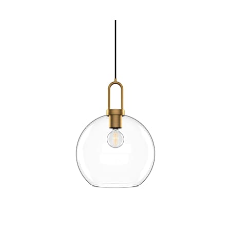 Alora Lighting Soji 10" Wide Mini Pendant with Clear Glass Shade Aged Gold