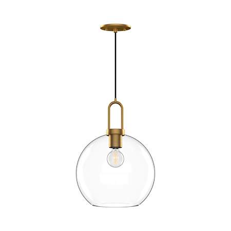 Alora Lighting Soji 10" Wide Mini Pendant with Clear Glass Shade Aged Gold
