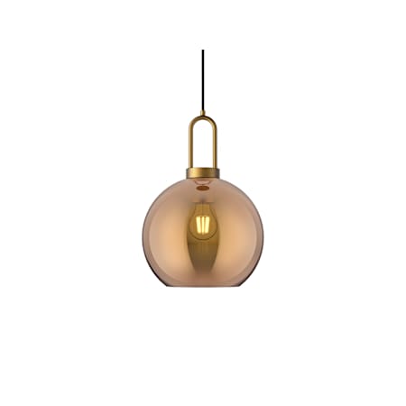 Alora Lighting Soji 10" Wide Mini Pendant with a Copper Glass Shade Aged Gold