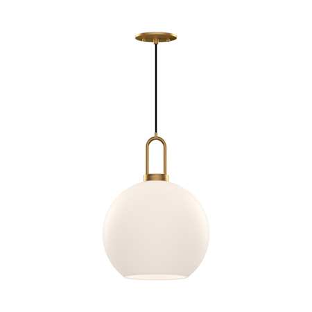 Alora Lighting Soji 10" Wide Mini Pendant with Frosted Glass Shade Aged Gold