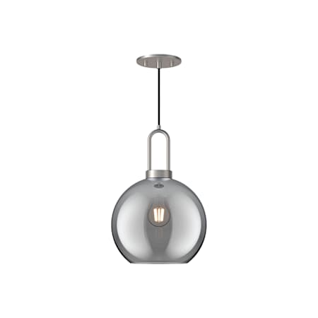 Alora Lighting Soji 10" Wide Mini Pendant with Smoked Glass Shade Brushed Nickel