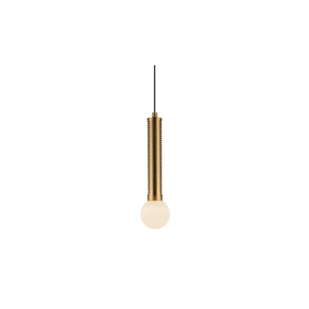 Alora Lighting Arden 2" Wide LED Wood Mini Pendant with Opal Glass Shade Brushed Gold / Opal Glass