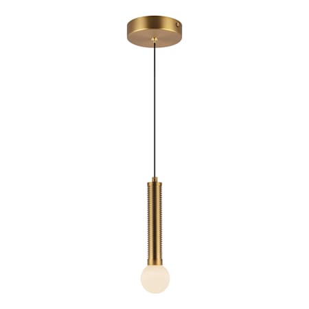 Alora Lighting Arden 2" Wide LED Wood Mini Pendant with Opal Glass Shade Brushed Gold / Opal Glass