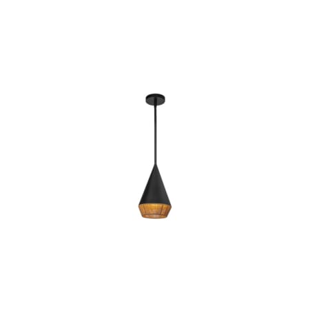 Alora Lighting Daphne 7" Wide Mini Pendant Matte Black / Brown Cotton Rope