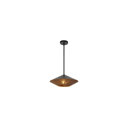 Alora Lighting Daphne 15" Wide Pendant Matte Black / Brown Cotton Rope