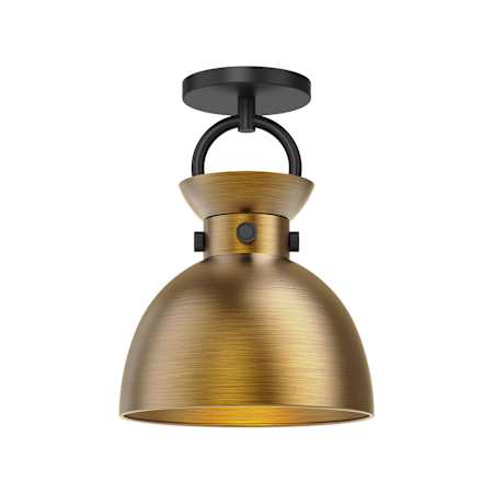 Alora Lighting Waldo 9" Wide Semi-flush Ceiling Fixture Matte Black / Aged Gold