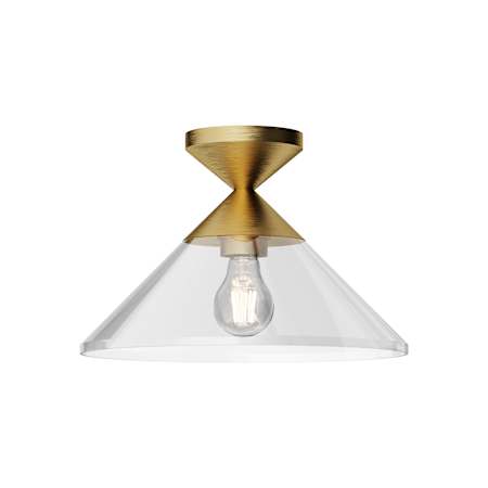 Alora Lighting Mauer 16" Wide Flush Mount Ceiling Fixture Brushed Gold / Clear Glass