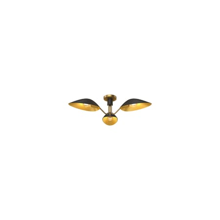 Alora Lighting Oscar 3 Light 32" Wide Semi-Flush Ceiling Fixture Aged Gold / Matte Black