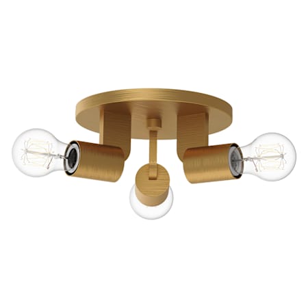 Alora Lighting Claire 3 Light 12" Wide Flush Mount Ceiling Fixture Aged Gold