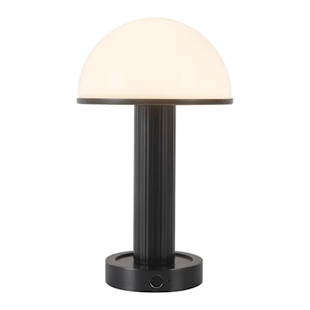Alora Lighting Vienna 9" Tall LED Buffet Table Lamp with Hemisphere Shade Urban Bronze / Glossy Opal Glass