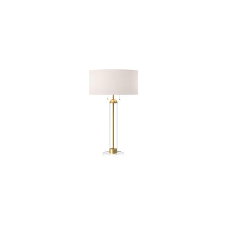 Alora Lighting Sasha 2 Light 31" Tall Buffet Table Lamp with Linen Shade Brushed Gold