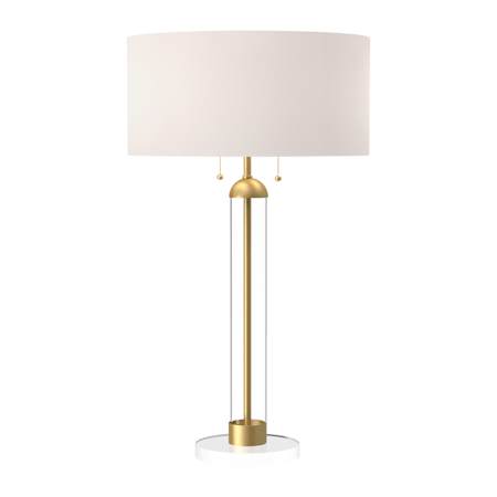 Alora Lighting Sasha 2 Light 31" Tall Buffet Table Lamp with Linen Shade Brushed Gold