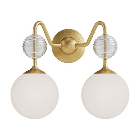 Alora Lighting Celia 2 Light 13" Wide Vanity Light Brushed Gold / Opal Glass