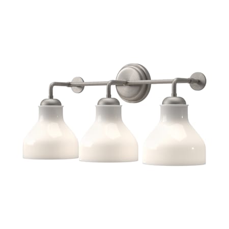 Alora Lighting Westlake 3 Light 23" Wide Bathroom Vanity Light with Glossy Opal Glass Shades Brushed Nickel