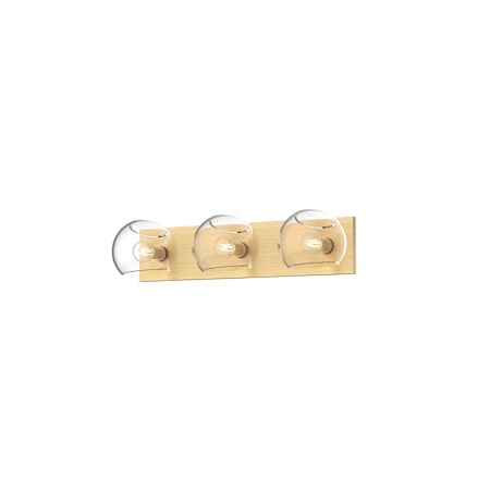 Alora Lighting Willow 3 Light 23" Wide Vanity Strip with Clear Glass Shades Brushed Gold