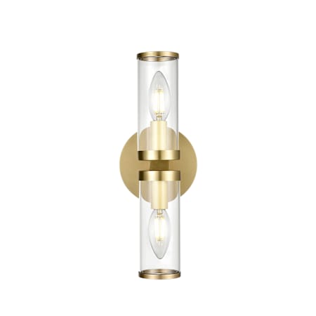 Alora Lighting Revolve 2 Light 13" Tall Bathroom Sconce Natural Brass