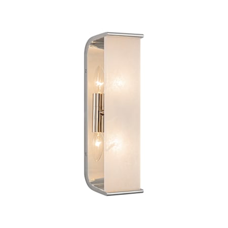 Alora Lighting Abbott 2 Light 15" Tall Wall Sconce Polished Nickel / Alabaster