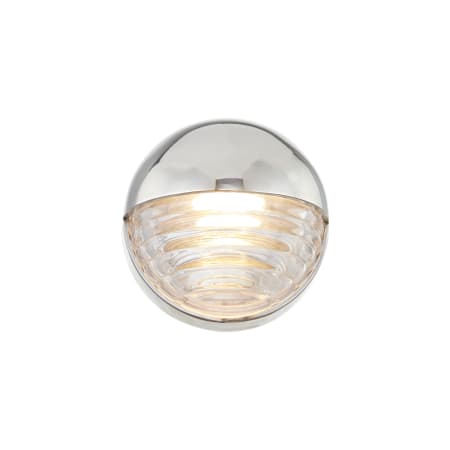 Alora Lighting Palais 6" Tall LED Wall Sconce Polished Nickel / Ribbed Glass