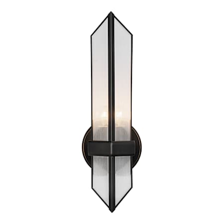Alora Lighting Cairo 16" Tall Wall Sconce Urban Bronze / Clear Ribbed Glass