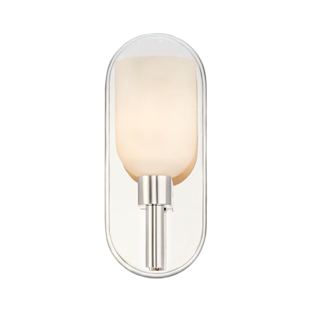 Alora Lighting Lucian 9" Tall Wall Sconce Polished Nickel / Alabaster