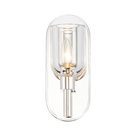 Alora Lighting Lucian 9" Tall Wall Sconce Clear Crystal / Polished Nickel