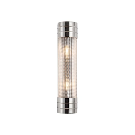 Alora Lighting Willard 2 Light 19" Tall Wall Sconce Polished Nickel / Clear Prismatic Glass