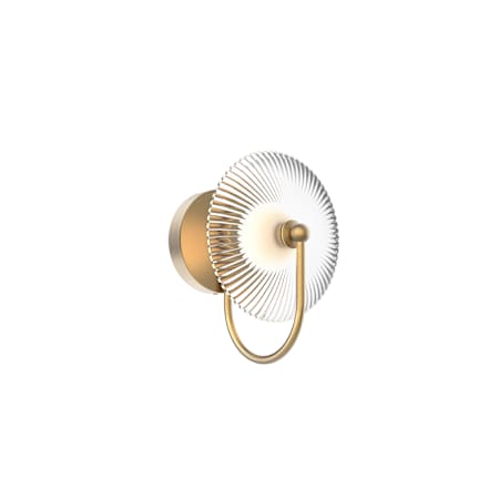 Alora Lighting Hera 13" Tall Wall Sconce Brushed Gold / Clear Ribbed Glass