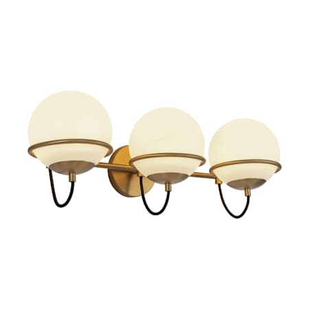 Alora Lighting Alba 3 Light 10" Wide Vanity Light Aged Brass / Opal Glass