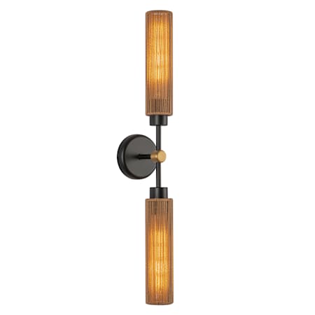 Alora Lighting Colby 2 Light 3" Wide Bath Bar with Cotton Rope Shade Matte Black / Tan Jute